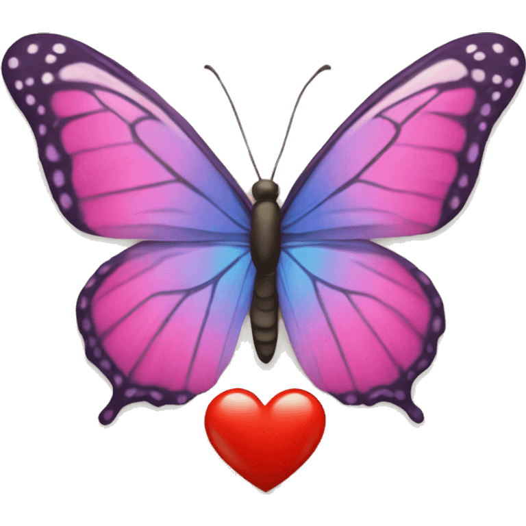 Butterfly and a heart emoji