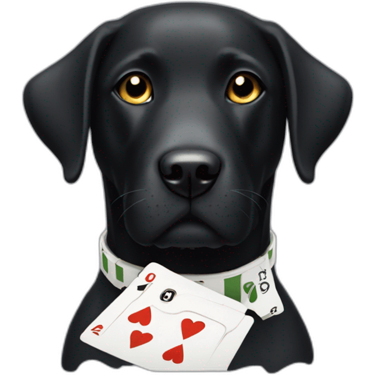 Black Labrador dog with white strip on his neck gambling emoji