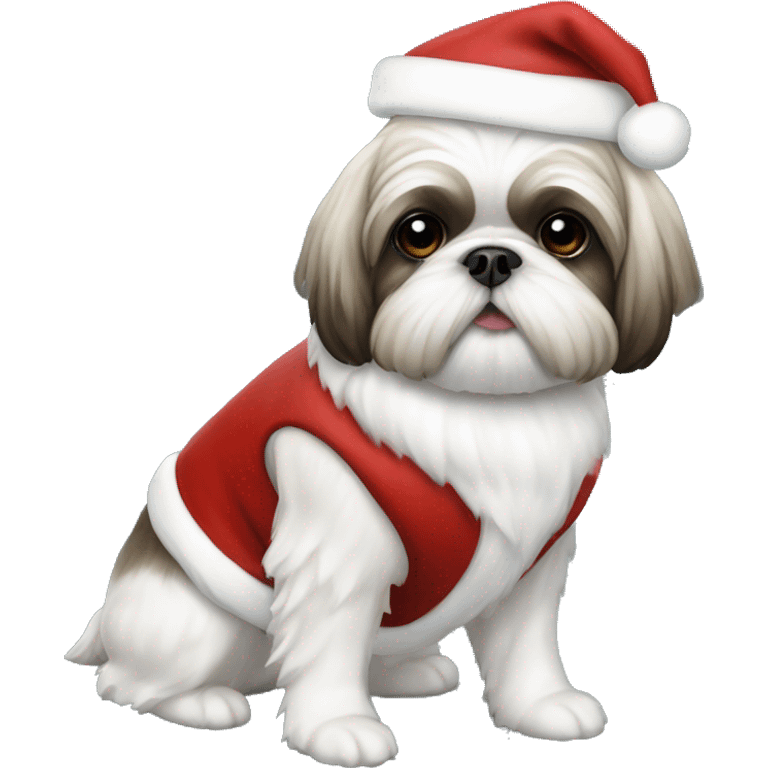 Shihtzu as a santa emoji