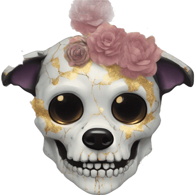 iridescent kintsugi fluffy zombie black brown gold dog fox head zombie skull skeleton gold mechanical nebula galaxy stars colorful flowers fairy lights vintage zombie emoji