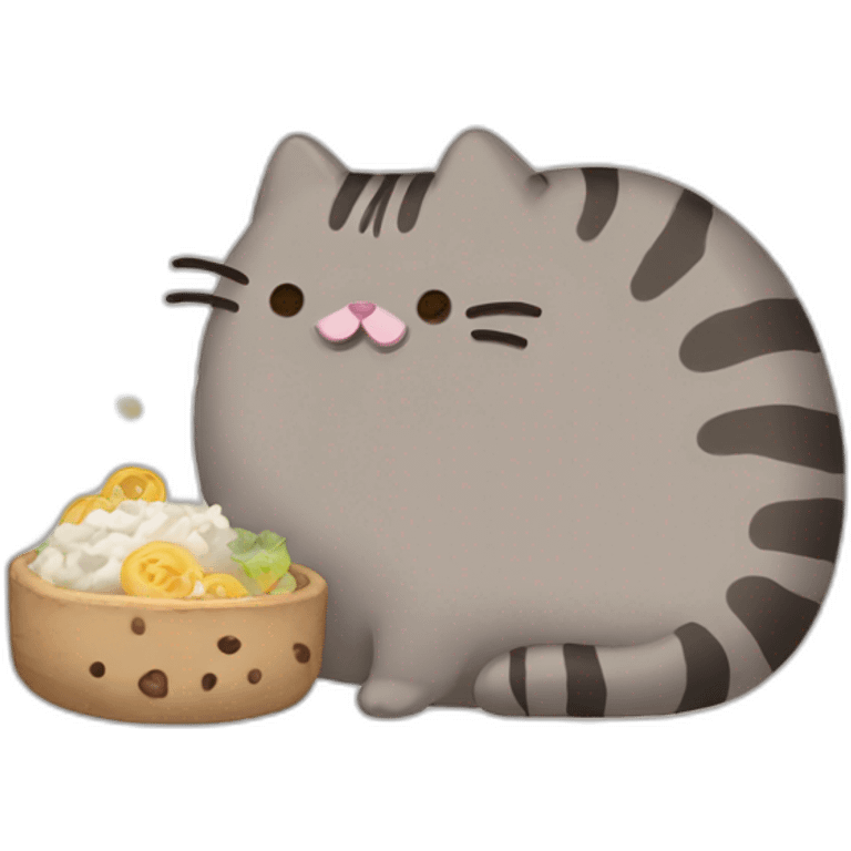 pusheen eating button emoji