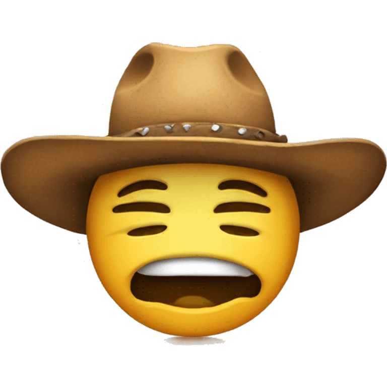 Crying face with cowboy hat  emoji