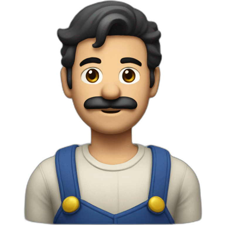 Homme déguisé en Mario emoji