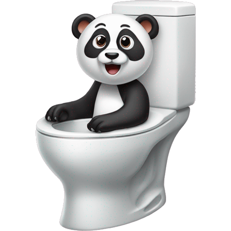 Panda roux sur des toilettes emoji