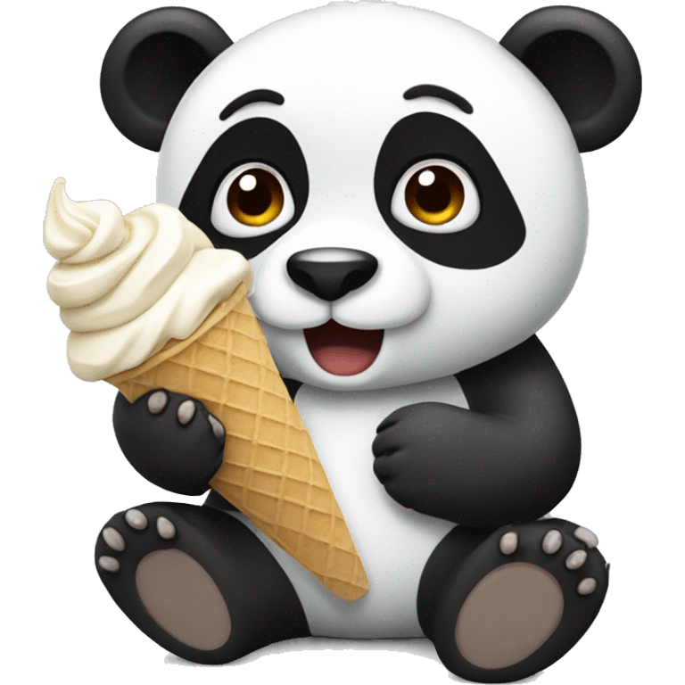 Panda eating ice cream emoji