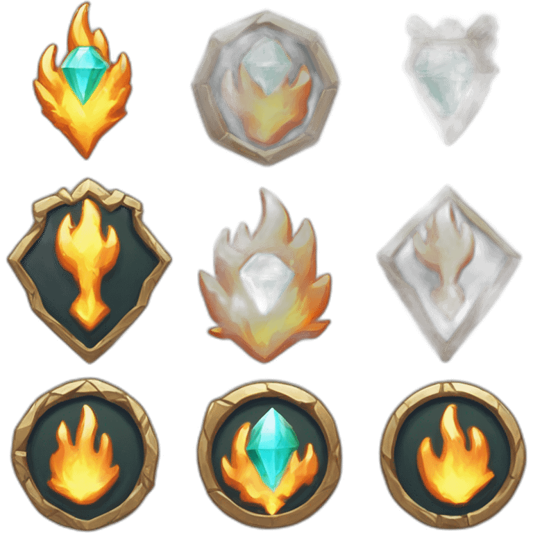 Pixel Badge Coin Diamond Flame Shiny Glow Reward Legendary Unique Epic emoji