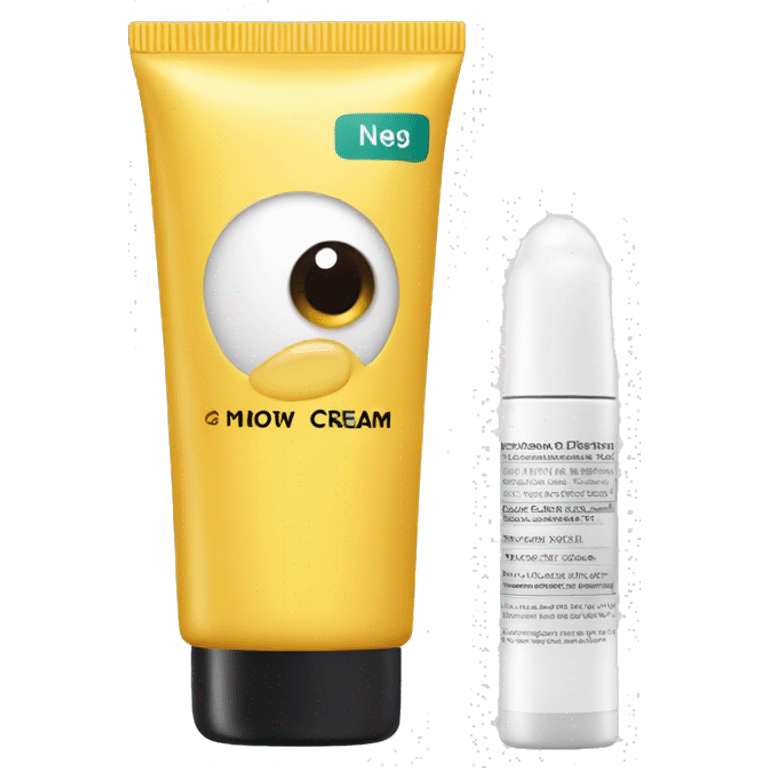 eye cream bottle with label emoji