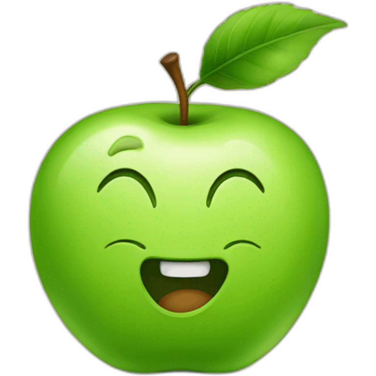 green apple happy emoji