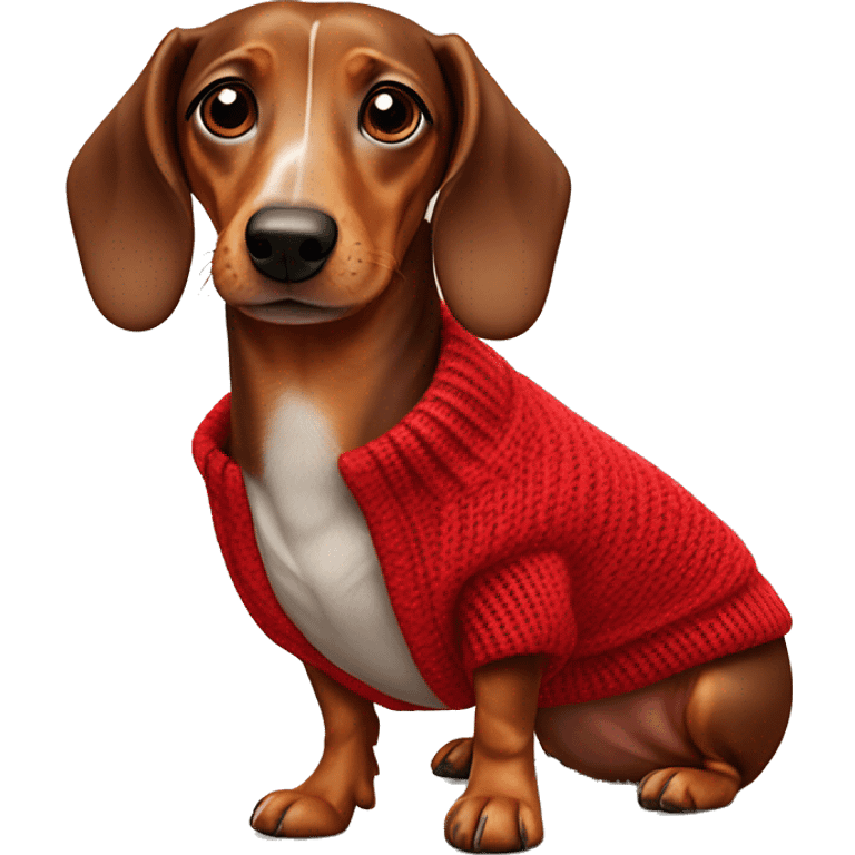 Weiner dog in red sweater emoji