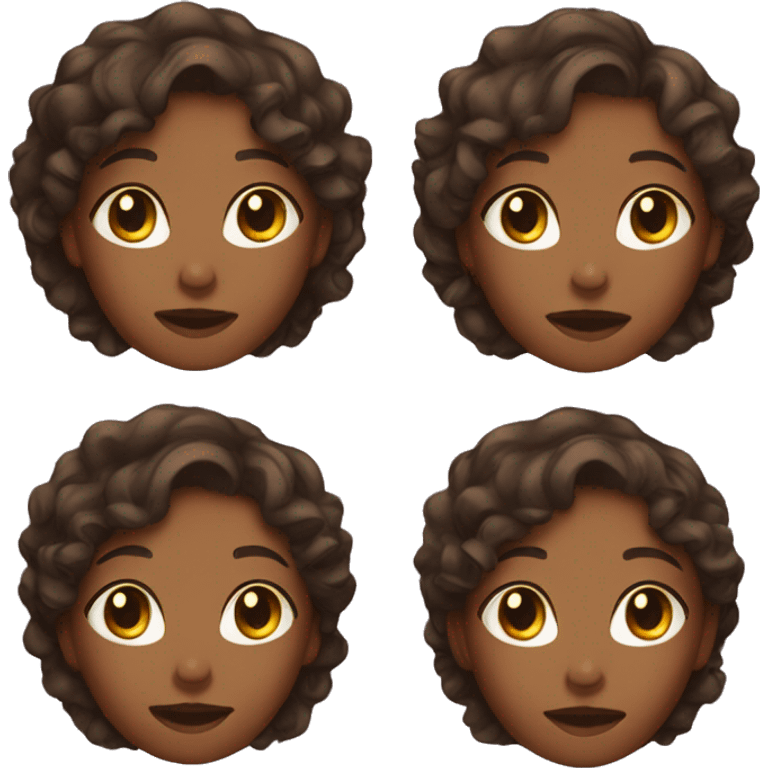 Brown skin girl with curly bob emoji