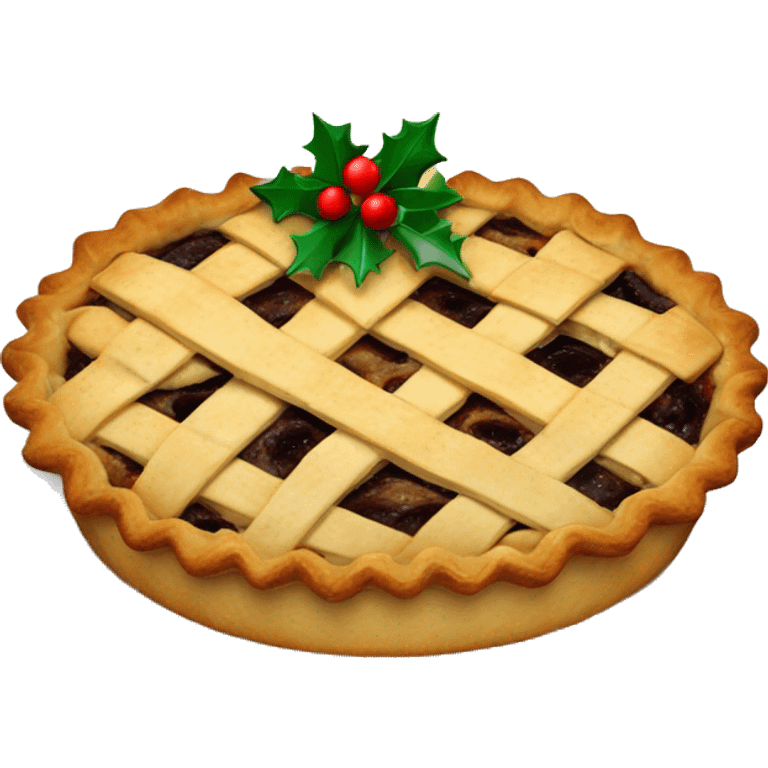 Christmas pie with decorațiune emoji