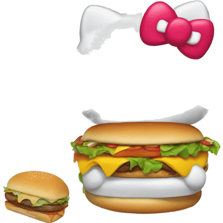 hellokitty eating burger emoji