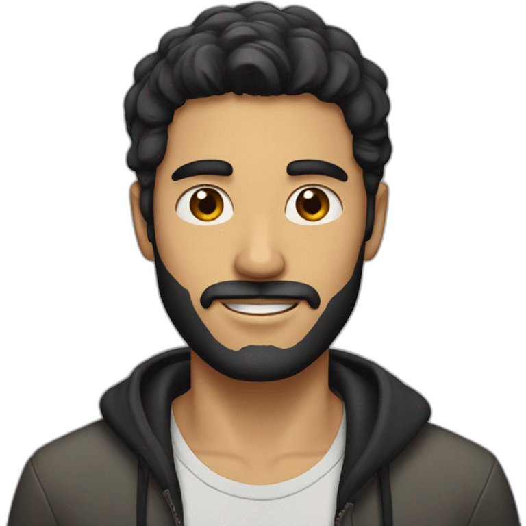 a guy with a black hair and Light beard emoji