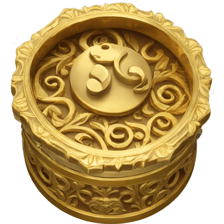  Round ornate gold music box closed emoji