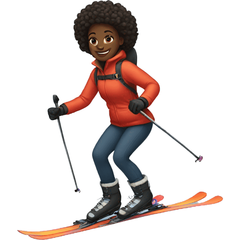 Black girl skiing  emoji