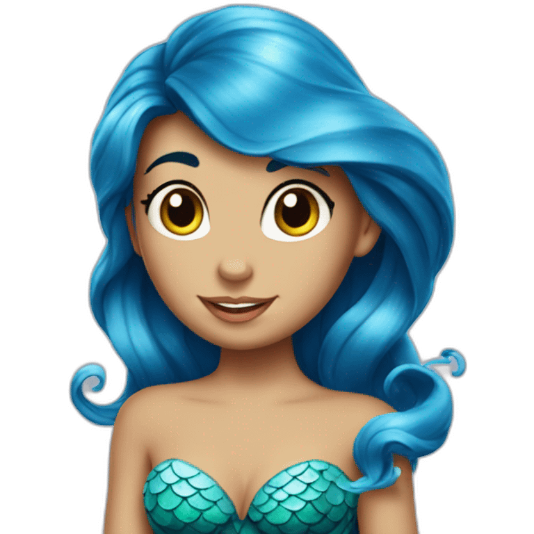 The little mermaid with blue hait emoji