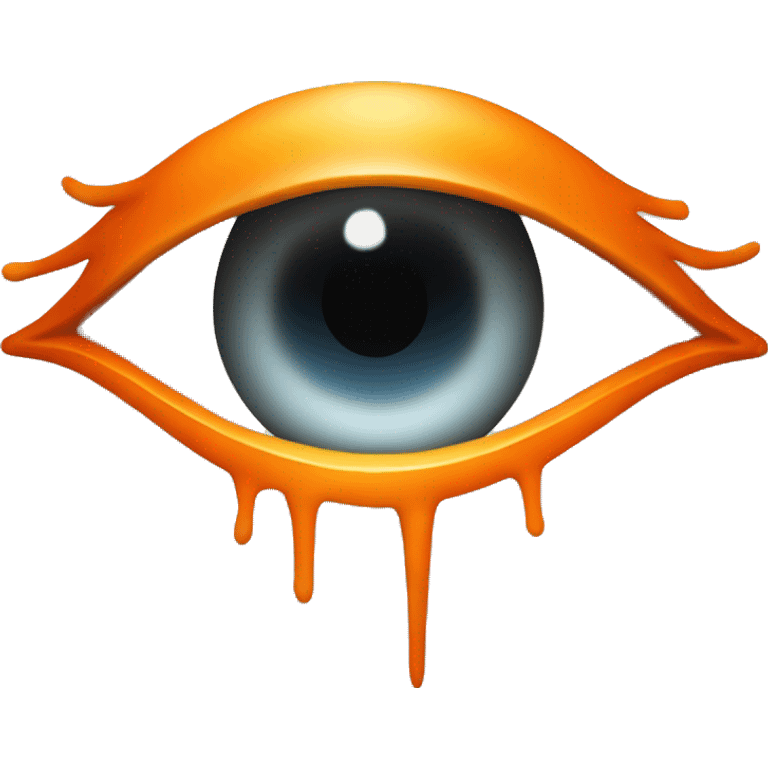 Create an iOS-style emoji of Sauron's eye with a vertical slit pupil, glowing orange iris, in a simple, round design with smooth gradients and minimal details, resembling the clean look of iOS emojis. emoji