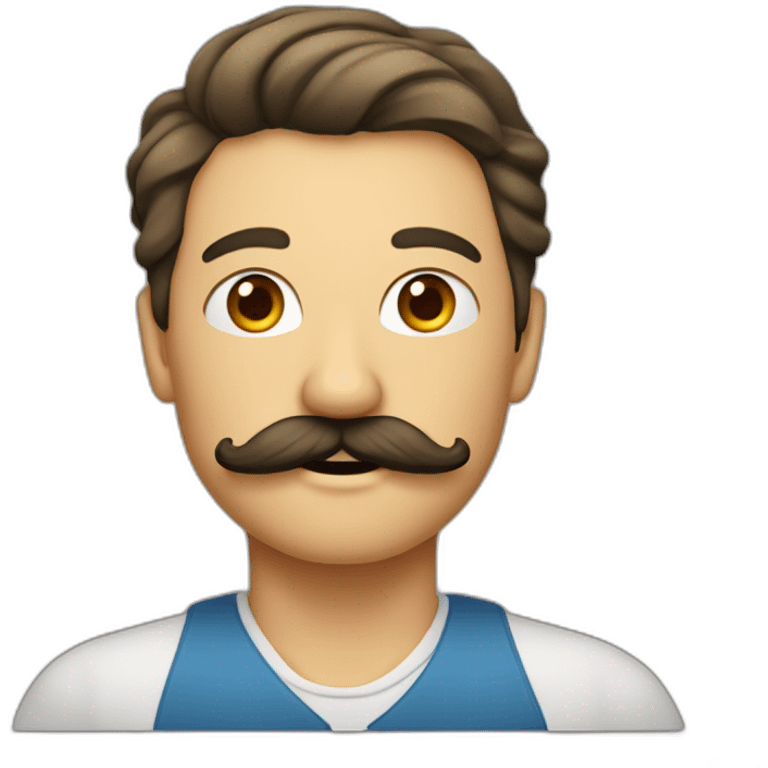 homme énervé avec une moustache carré emoji