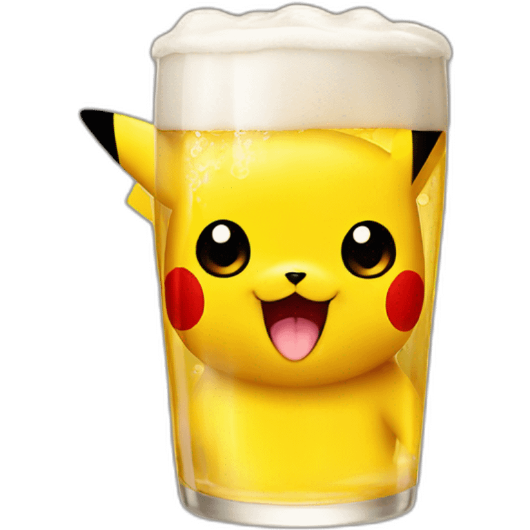 Pikachu drink beer emoji