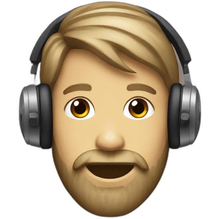 bearded boy with headphones  emoji