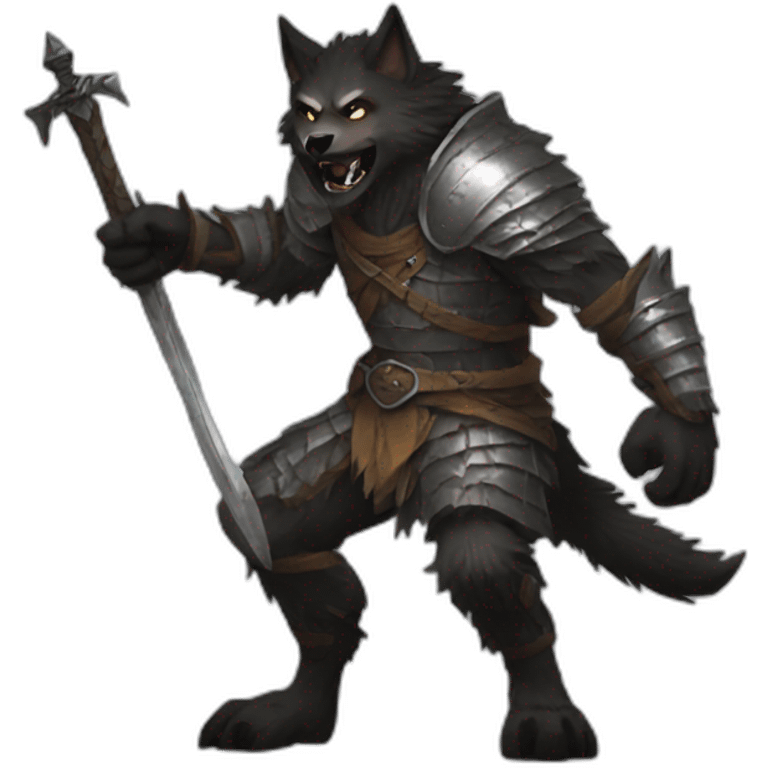 werewolf playing dark souls emoji