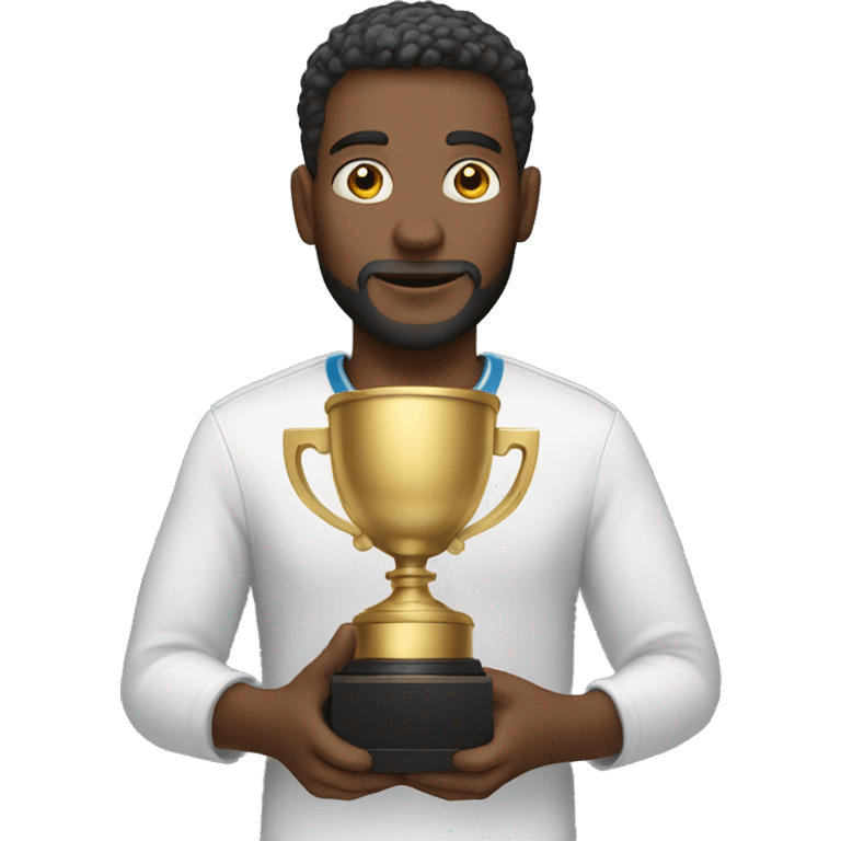 man holding a trophie emoji