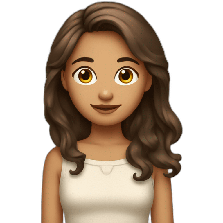 Fille couette brune emoji