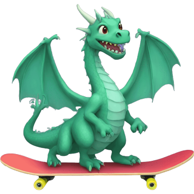 A dragon on a skateboard  emoji