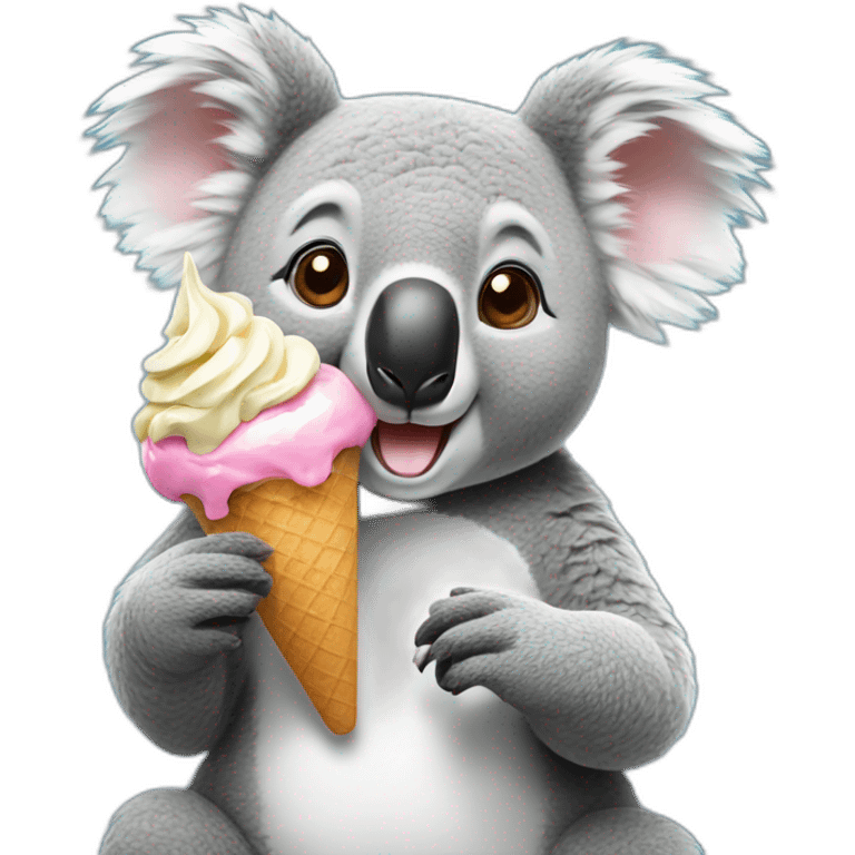 Koala eating ice cream emoji