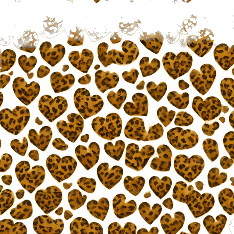 a heart with a leopard pattern only the leopard stains  emoji