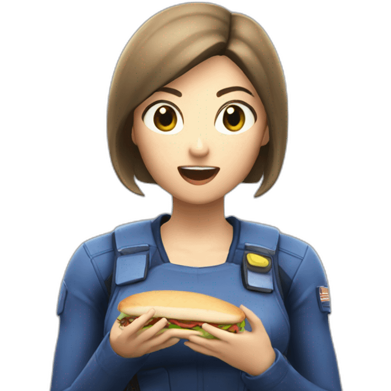 Jill valentine eating a sandwich emoji