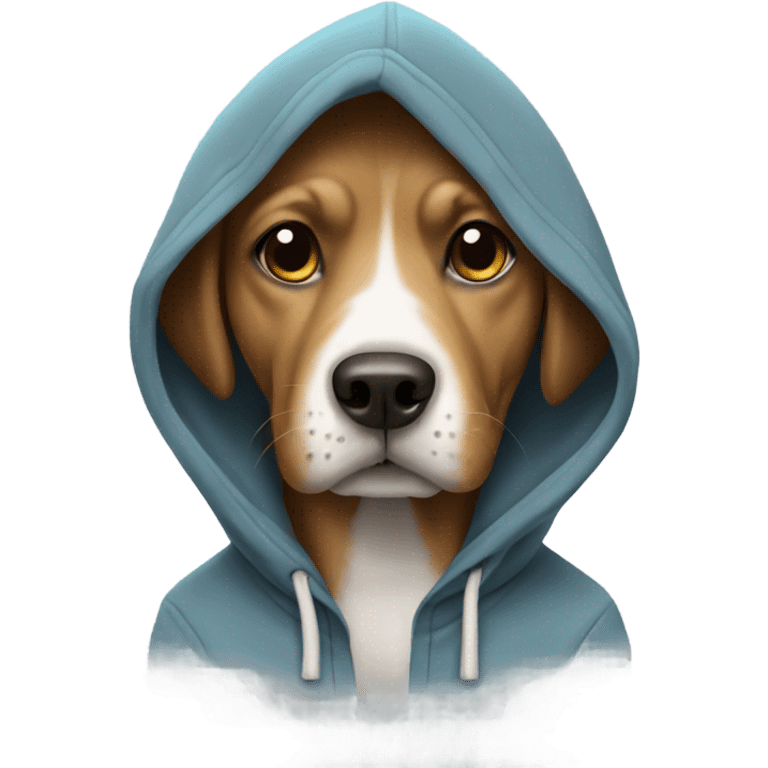 Dog wearing a hoodie emoji