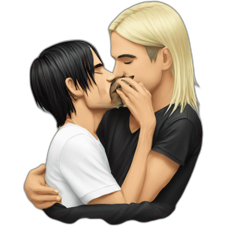 Anthony kiedis kissing a cat emoji