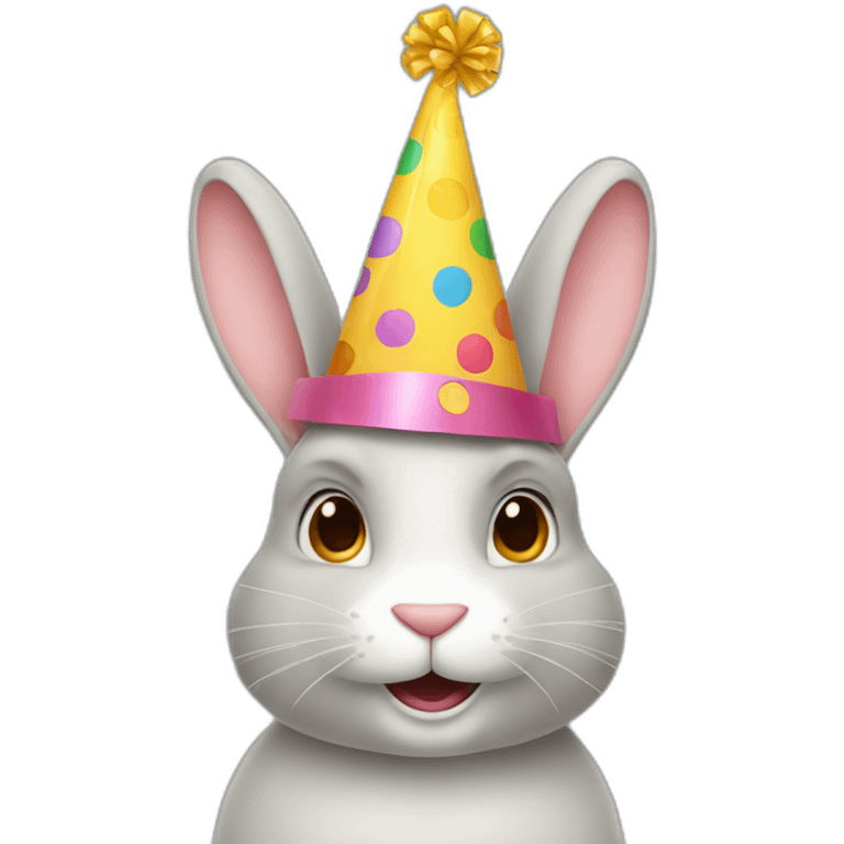 Rabbit with party hat emoji