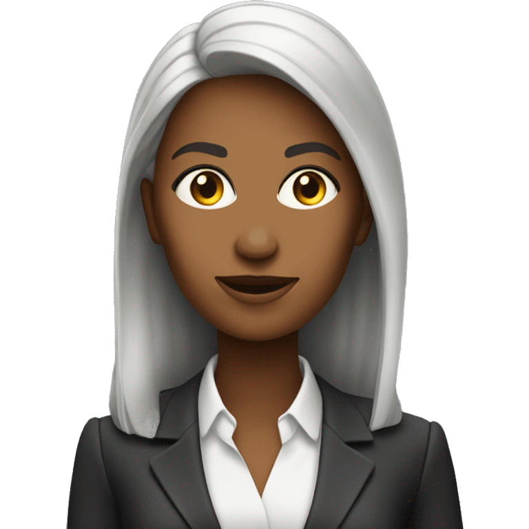 powerful female executive with mobile phone emoji