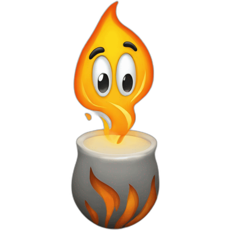 Grande flame cartoon style  emoji