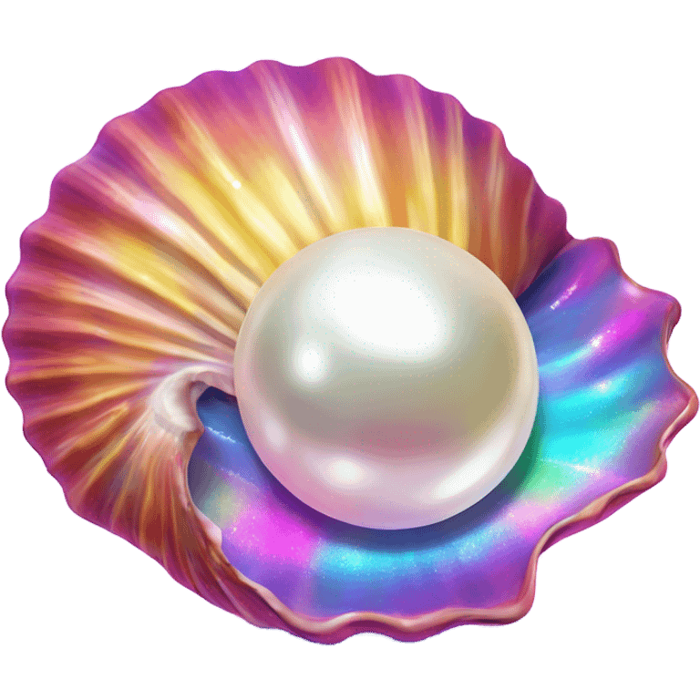 Lisa Frank sparkle sea shell with pearl ￼ emoji