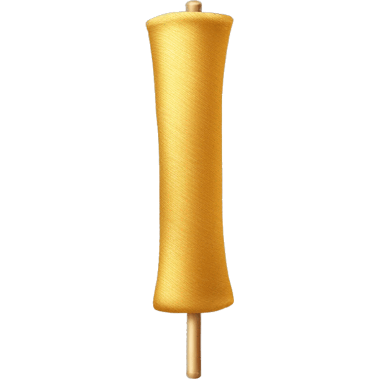 SHINY GOLDEN ROLL OF FABRIC ON TUBE STICK emoji