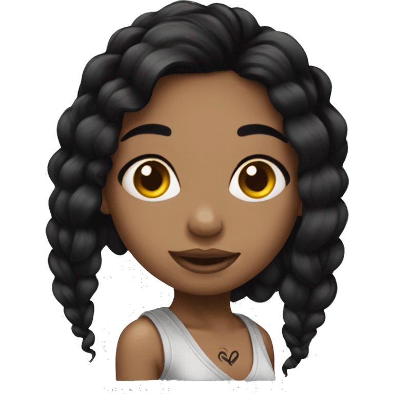 Black hair girl tattoos emoji