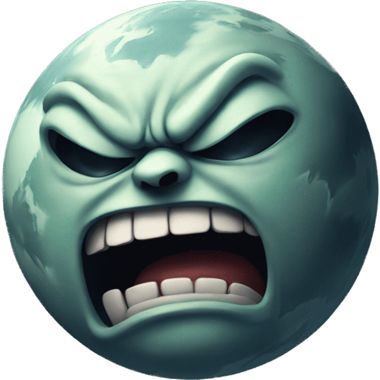 angry moon man attacking the earth emoji