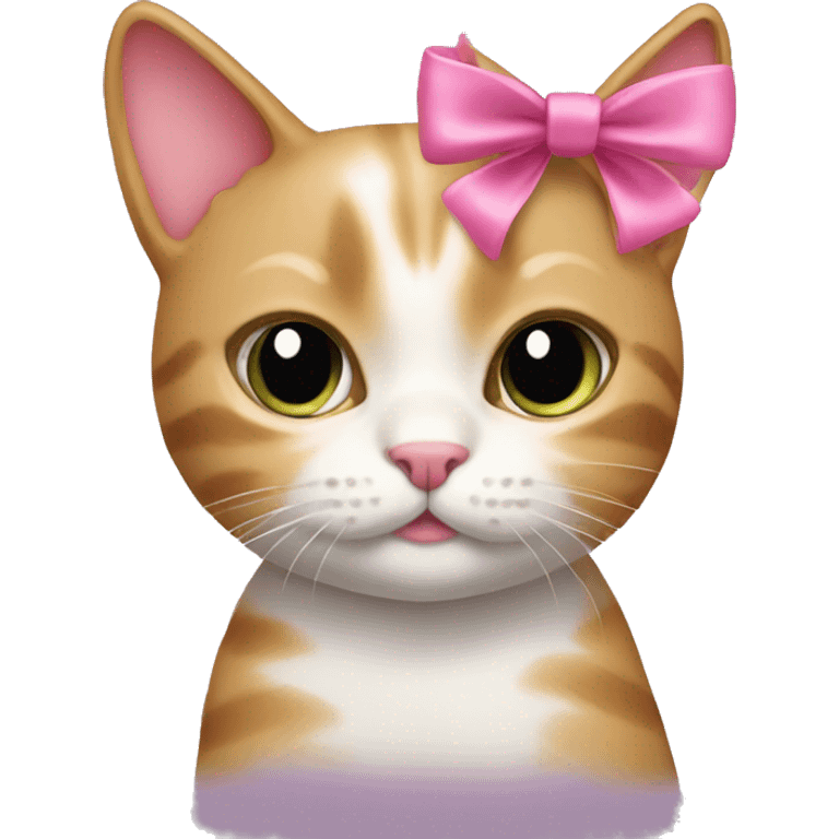 Cat with a pink bow emoji