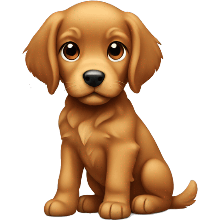 Dark red golden retriever puppy emoji