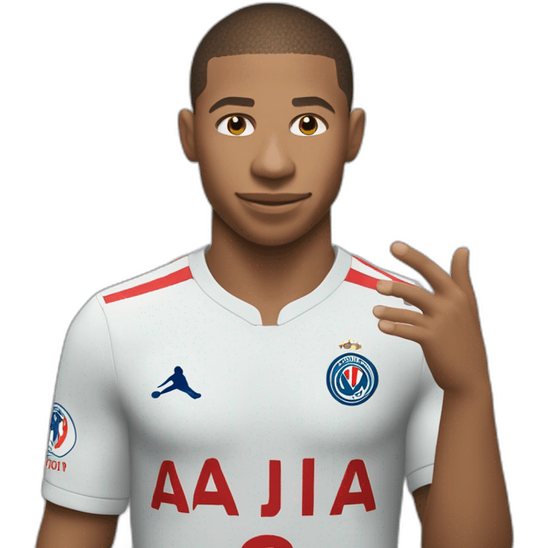 Mbappe choquée avec les mains derrière la tête emoji