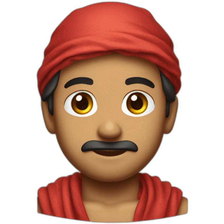 ricardo milos in red bandana turning his head to the viewer emoji