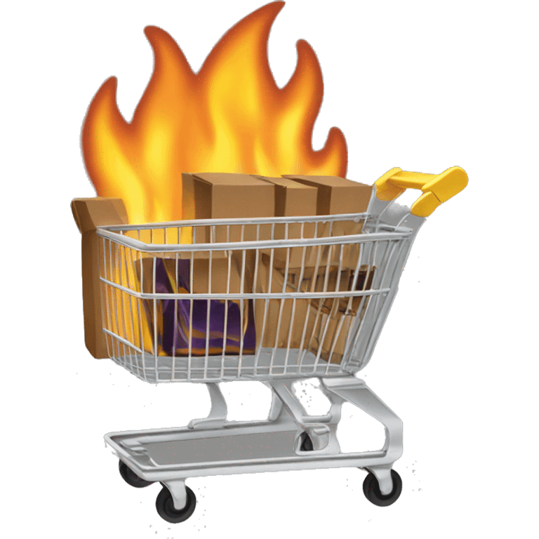 commerce cart and fire emoji