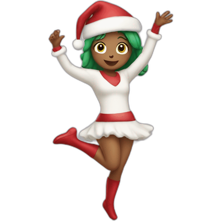 full body dancing christmas girl emoji