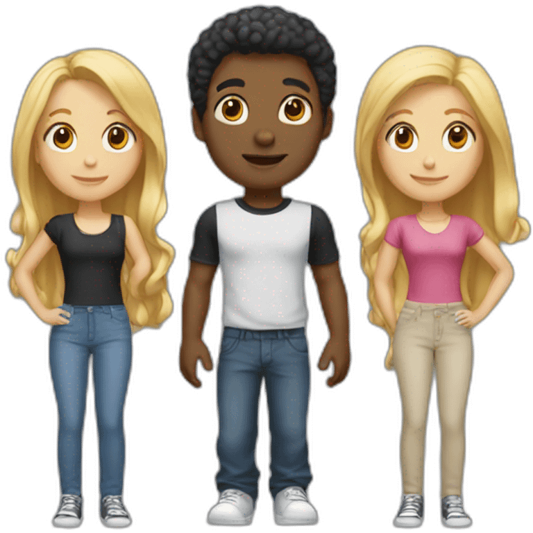 Five-black-man-stand-and-blonde-girl-center emoji