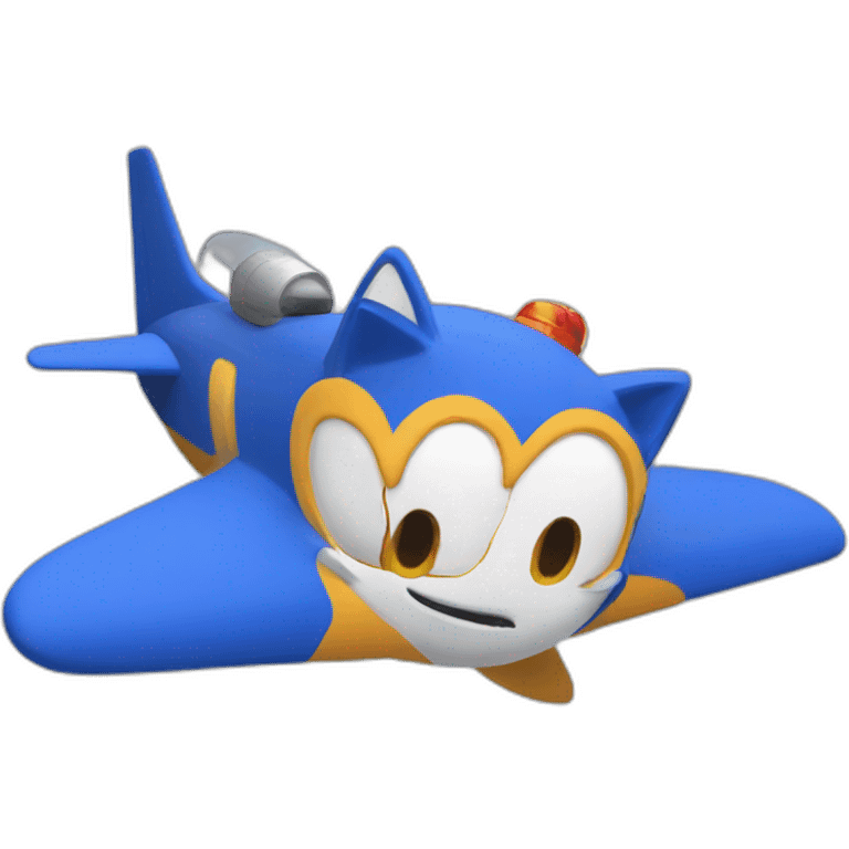 Sonic-on-a-plane emoji