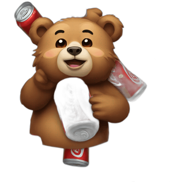 bear drinking coca cola emoji