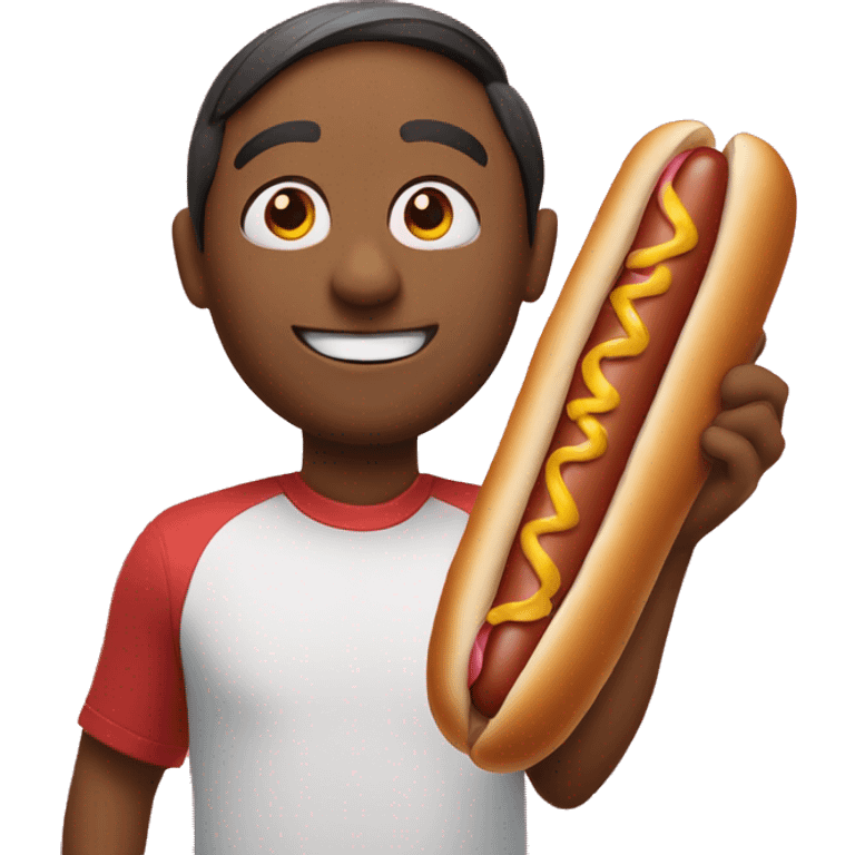 Smirk face with large hot dog emoji